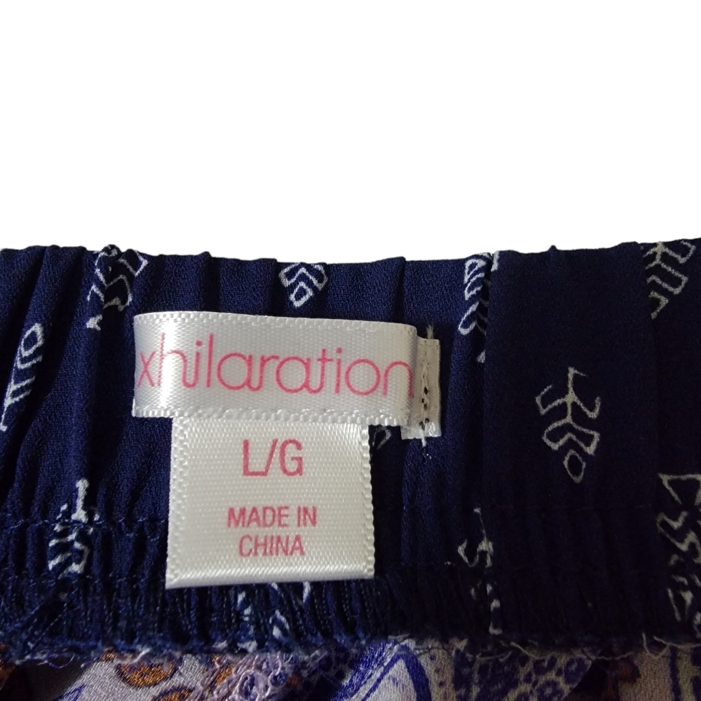 XHILARATION Women's Pull On Layered Shorts Blue & Pink- L - Picture 4 of 4